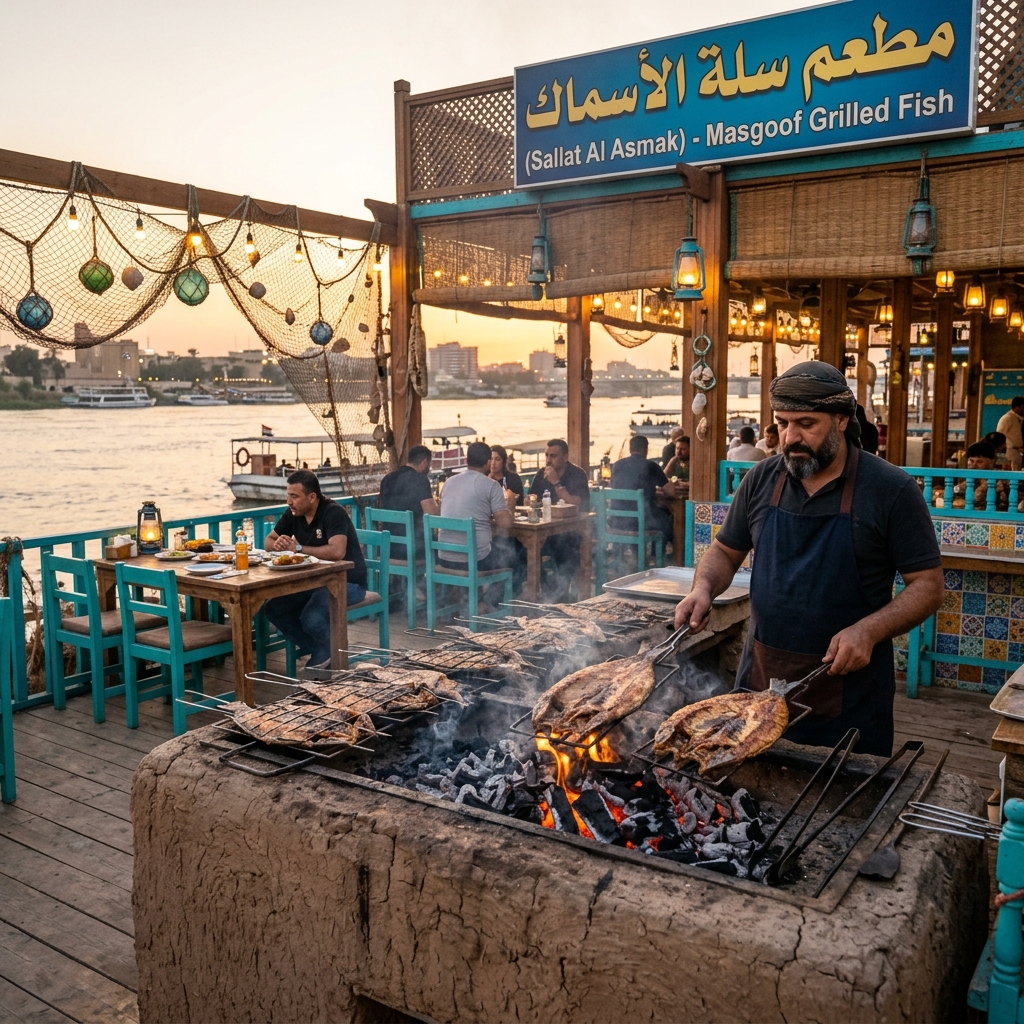 مطعم سلة الأسماك — مسقوف على الفحم